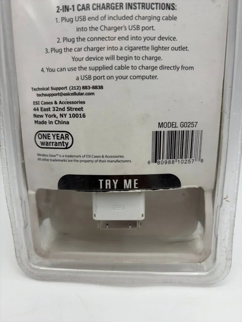 Wireless Gear 2 In 1 Charging Kit, iPhone, iPod, iPad (Model G0257) White New